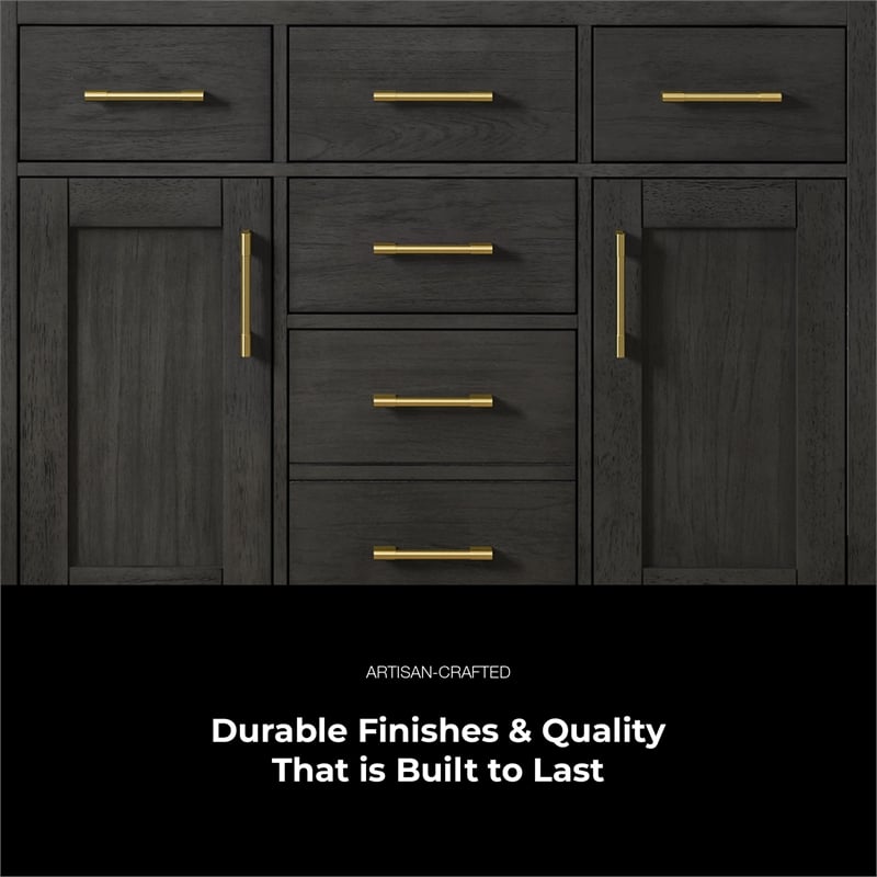 OVE Bailey 42 in. Dark Ebony Wood Bathroom Vanity with White Top