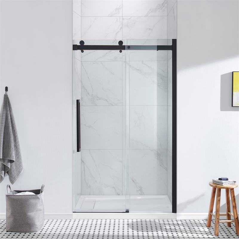 Bel Oil-Rubbed Bronze Alcove Shower Kit Base and Door 36