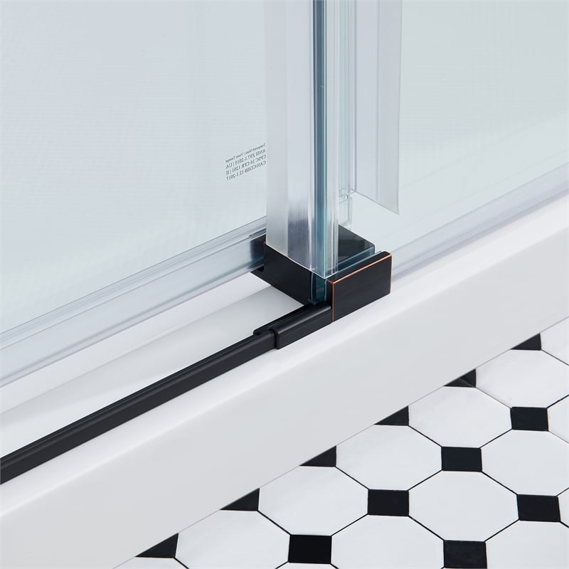 Bel Oil-Rubbed Bronze Alcove Shower Kit Base and Door 36