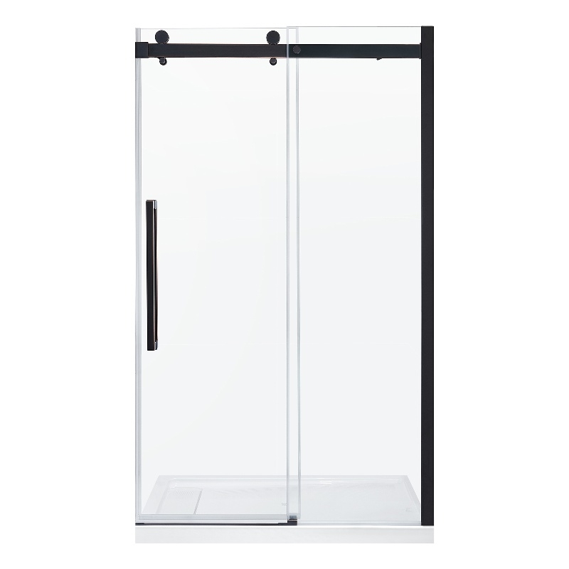 Bel Oil-Rubbed Bronze Alcove Shower Kit Base and Door 36