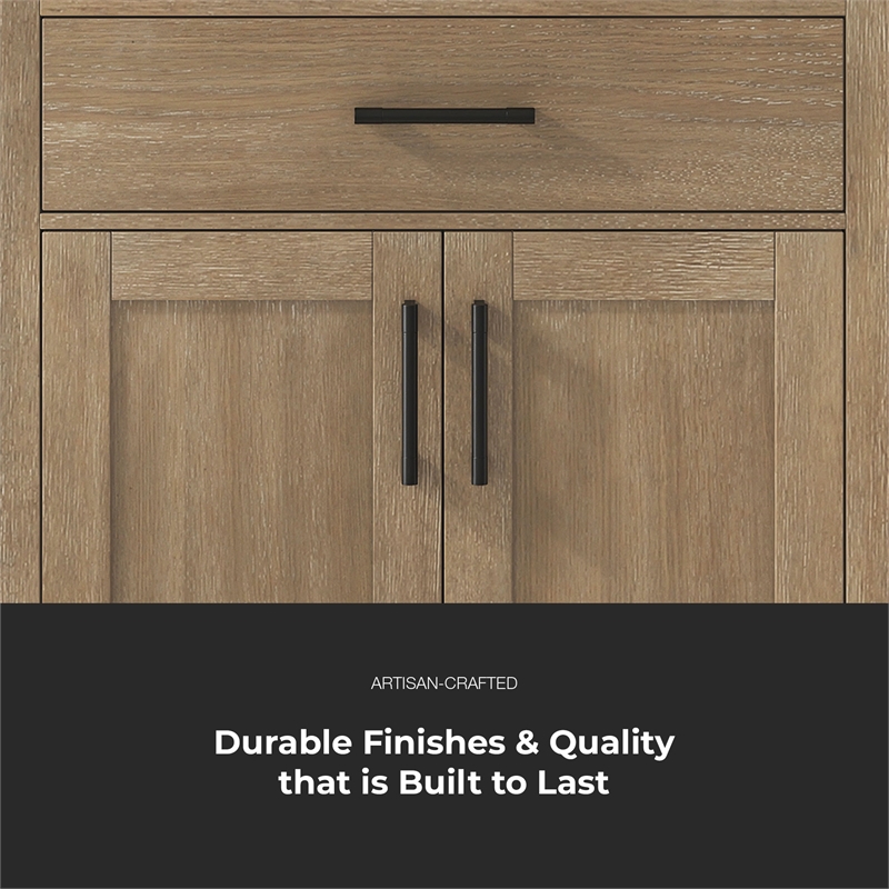 OVE Bailey 30 in. Driftwood Oak Bathroom Vanity with White Top