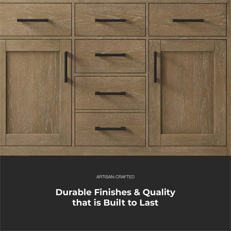 OVE Bailey 48 in. Driftwood Oak Bathroom Vanity with White Top