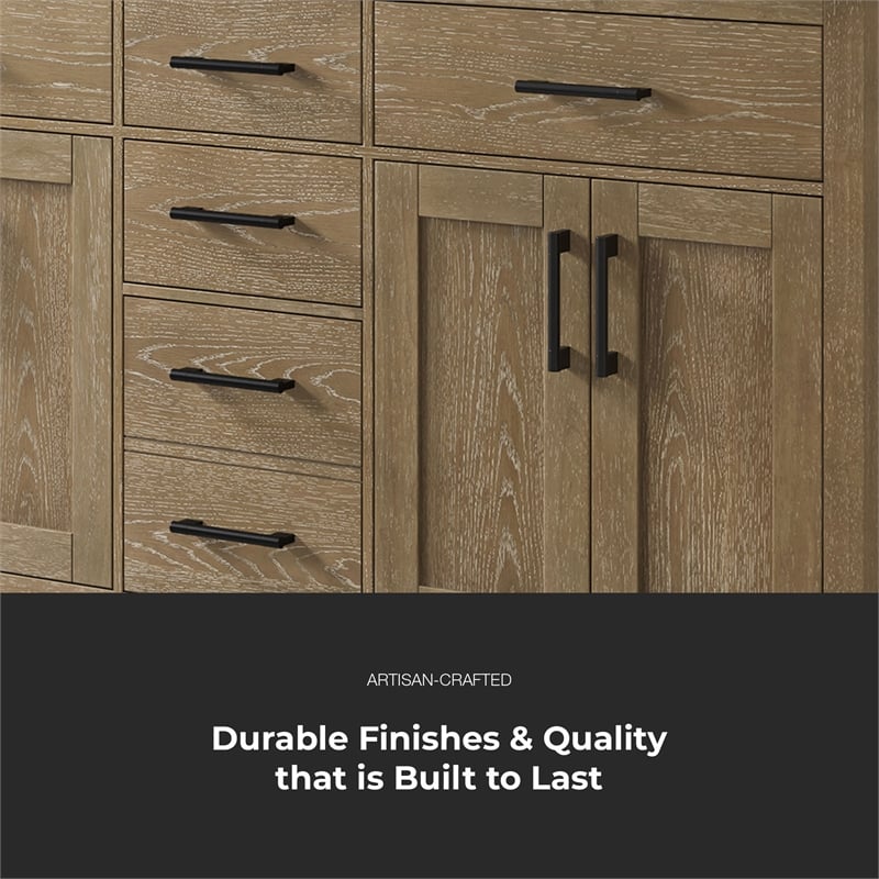 OVE Bailey 60 in. Driftwood Oak Bathroom Vanity with White Top