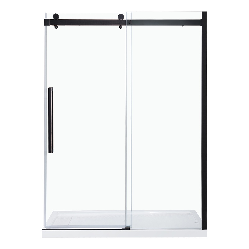 Bel Oil-Rubbed Bronze Alcove Shower Kit Base and Door 36