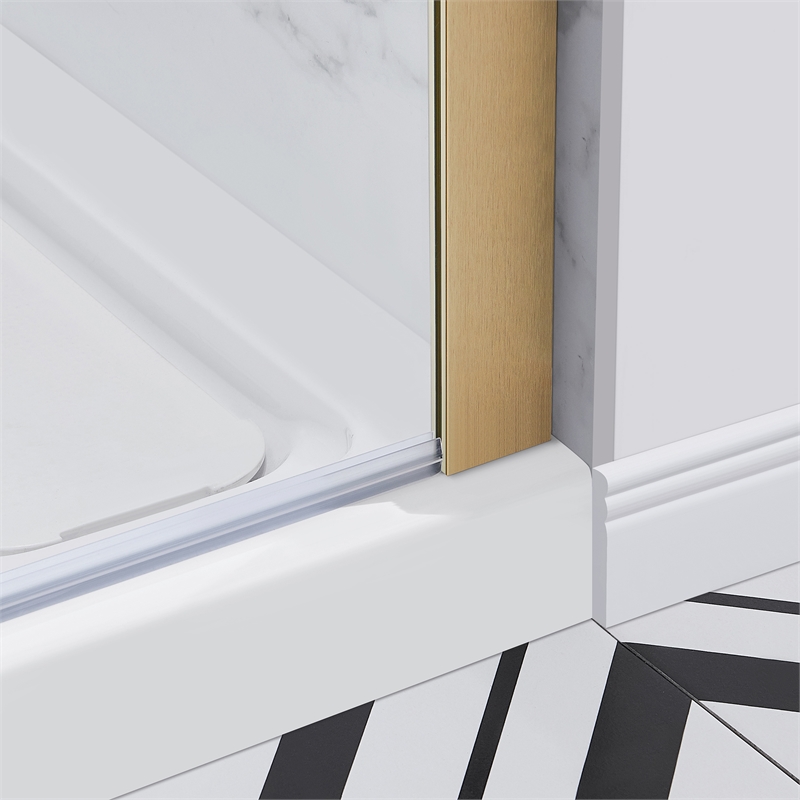 Bel Gold Alcove Shower Kit Base and Door 32