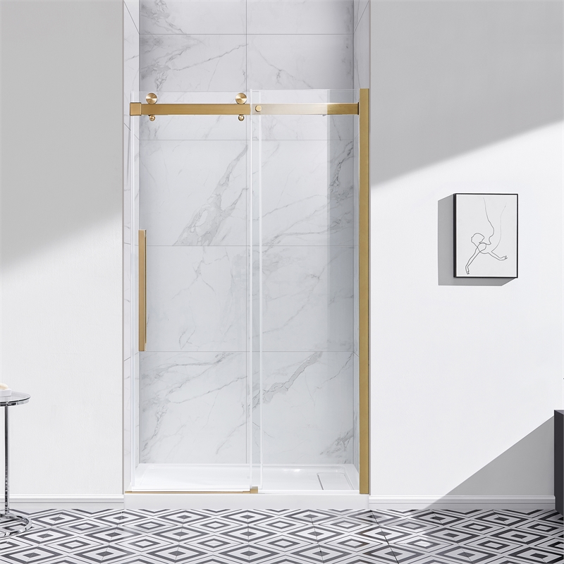 Bel Gold Alcove Shower Kit Base and Door 32