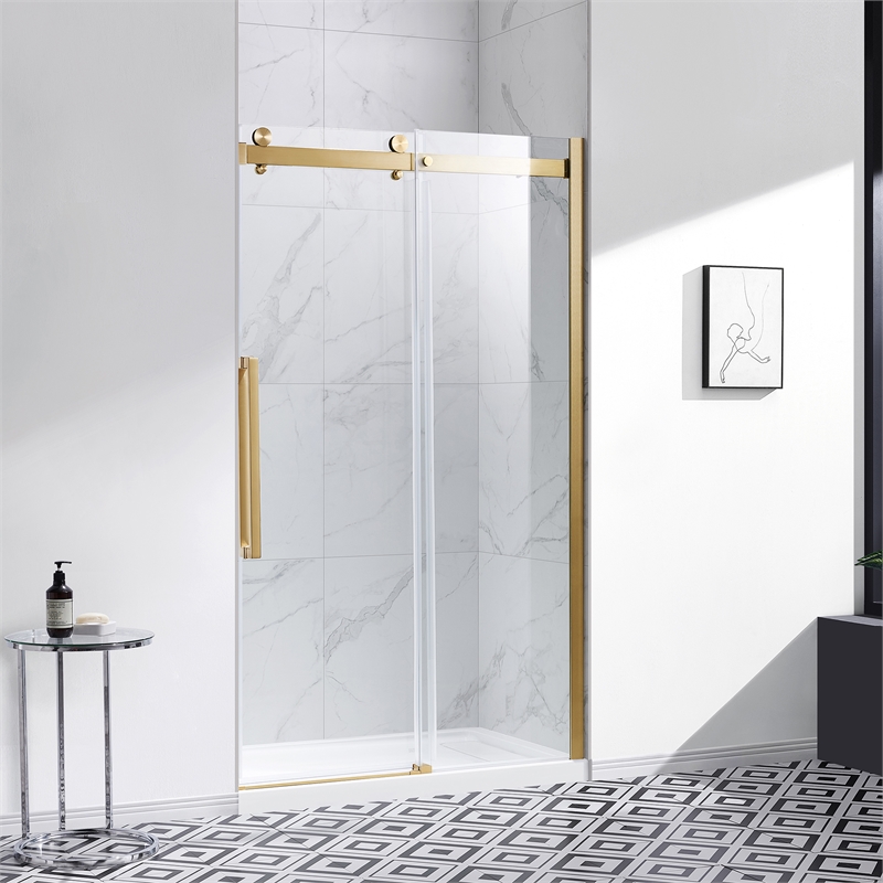 Bel Gold Alcove Shower Kit Base and Door 32