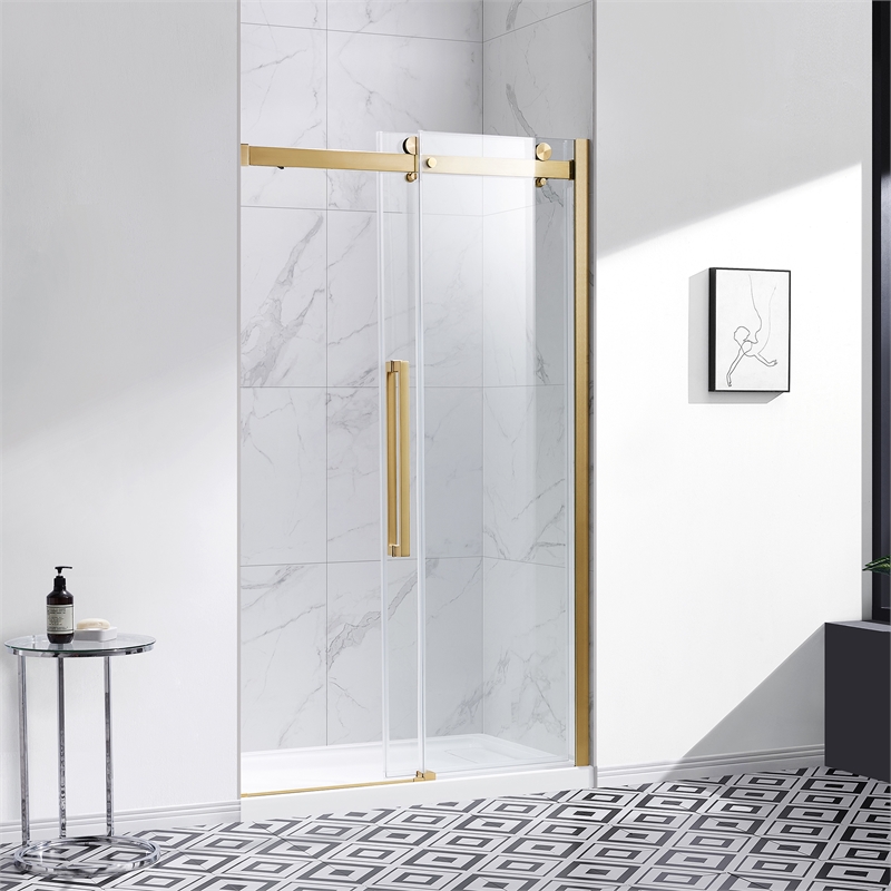 Bel Gold Alcove Shower Kit Base and Door 32