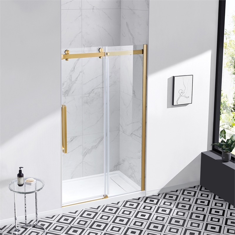 Bel Gold Alcove Shower Kit Base and Door 32
