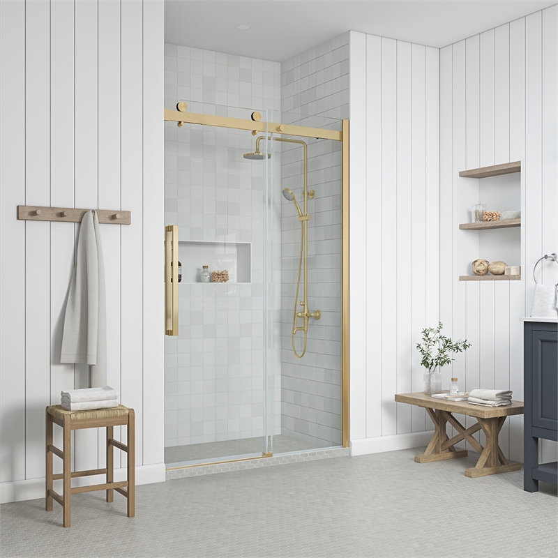 Bel Gold Alcove Shower Kit Base and Door 32