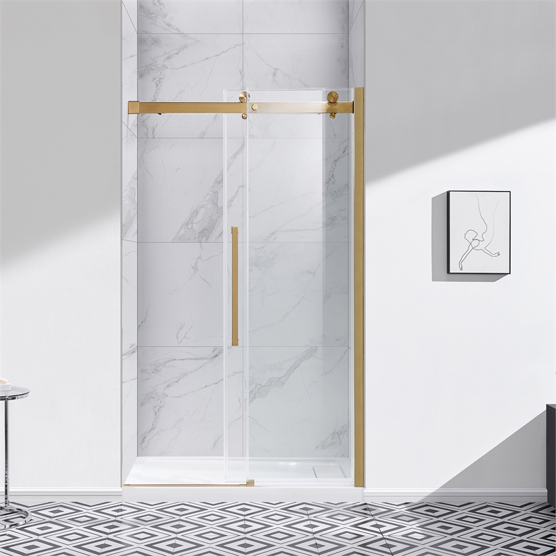 Bel Gold Alcove Shower Kit Base and Door 32