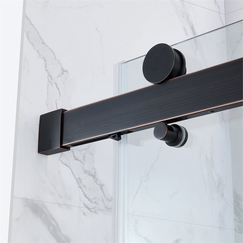 Bel Oil-Rubbed Bronze Alcove Shower Kit Base and Door 32