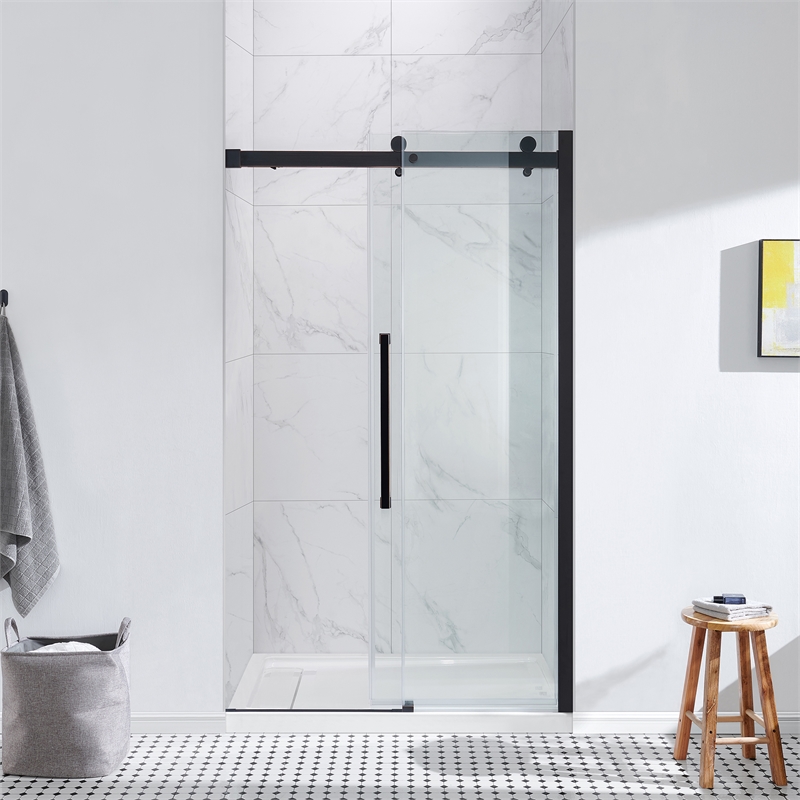 Bel Oil-Rubbed Bronze Alcove Shower Kit Base and Door 32