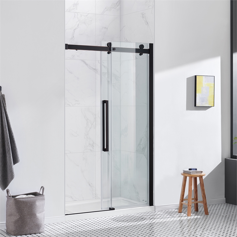 Bel Oil-Rubbed Bronze Alcove Shower Kit Base and Door 32