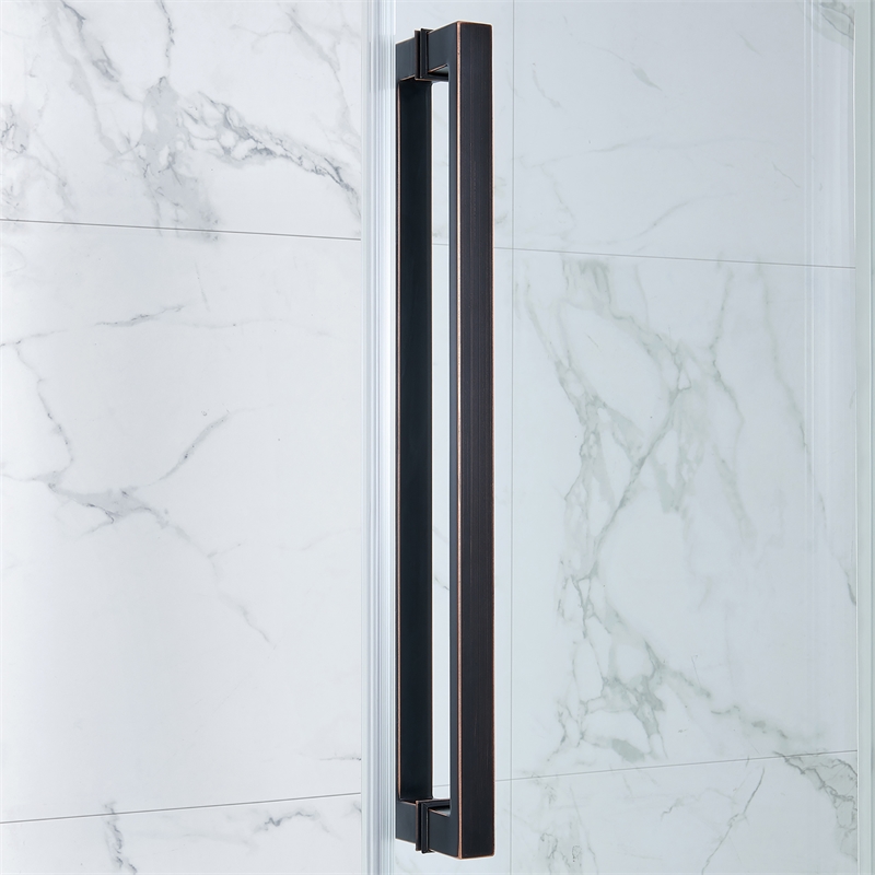 Bel Oil-Rubbed Bronze Alcove Shower Kit Base and Door 32