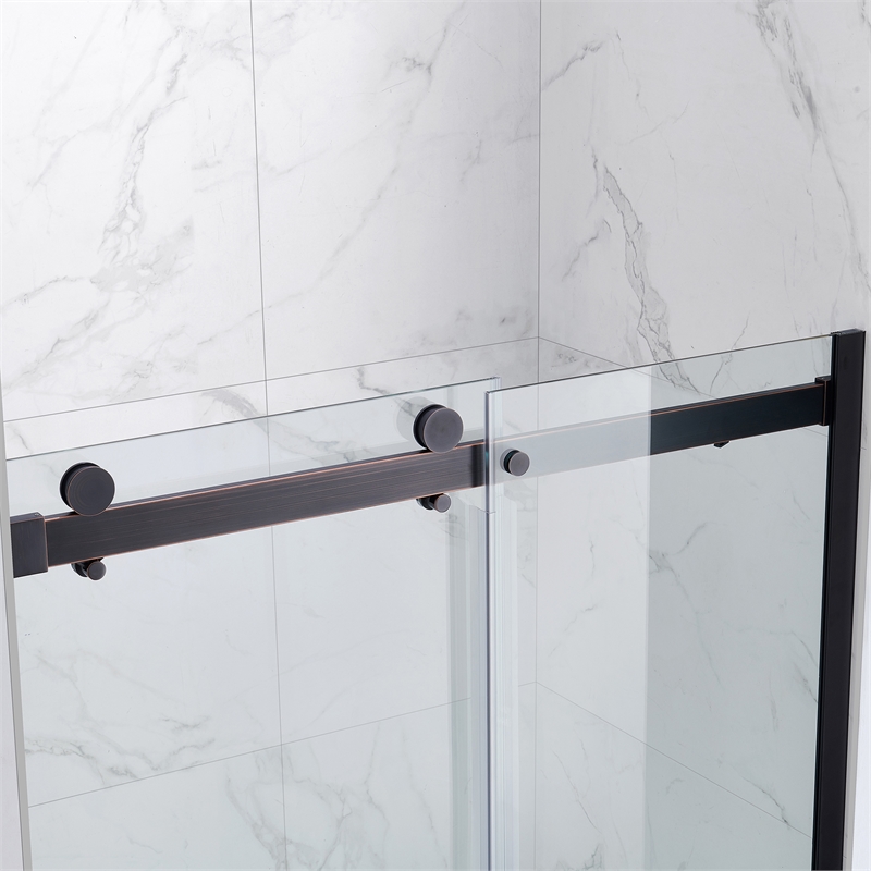 Bel Oil-Rubbed Bronze Alcove Shower Kit Base and Door 32