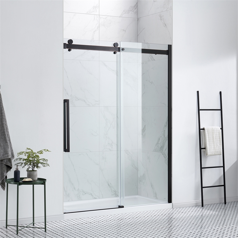 Bel Oil-Rubbed Bronze Alcove Shower Kit Base and Door 32