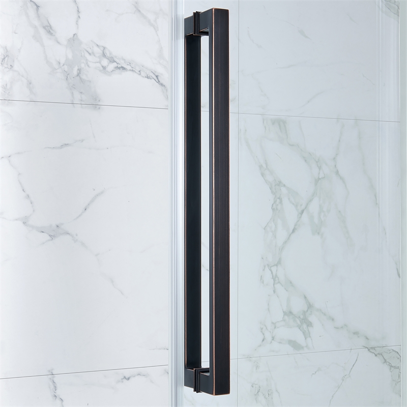 Bel Oil-Rubbed Bronze Alcove Shower Kit Base and Door 32