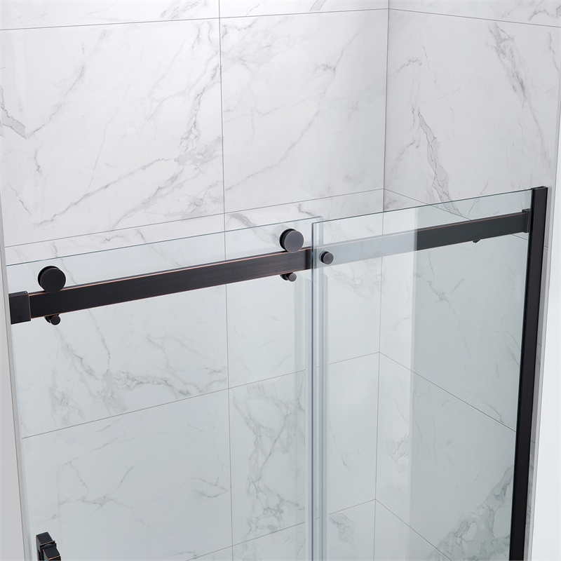 Bel Oil-Rubbed Bronze Alcove Shower Kit Base and Door 32