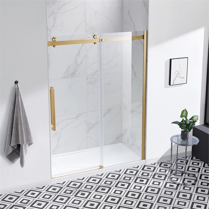 Bel Gold Alcove Shower Kit Base and Door 32