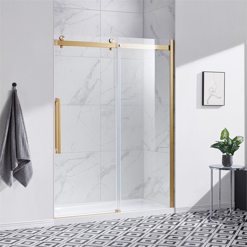 Bel Gold Alcove Shower Kit Base and Door 32