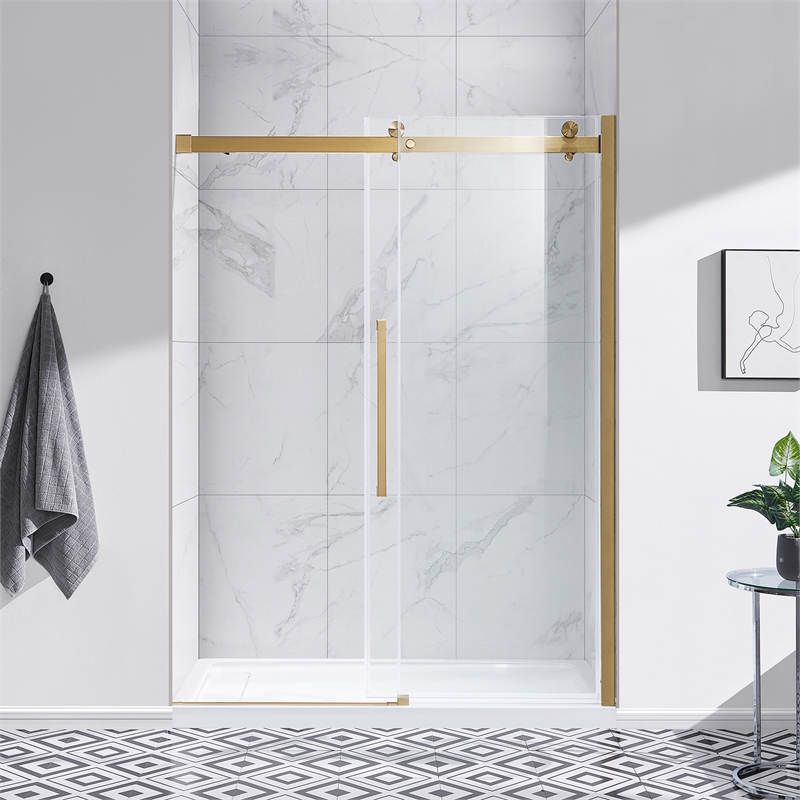 Bel Gold Alcove Shower Kit Base and Door 32