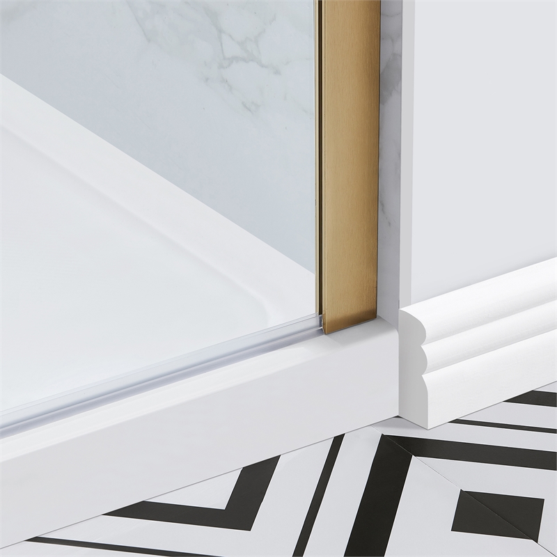 Bel Gold Alcove Shower Kit Base and Door 32