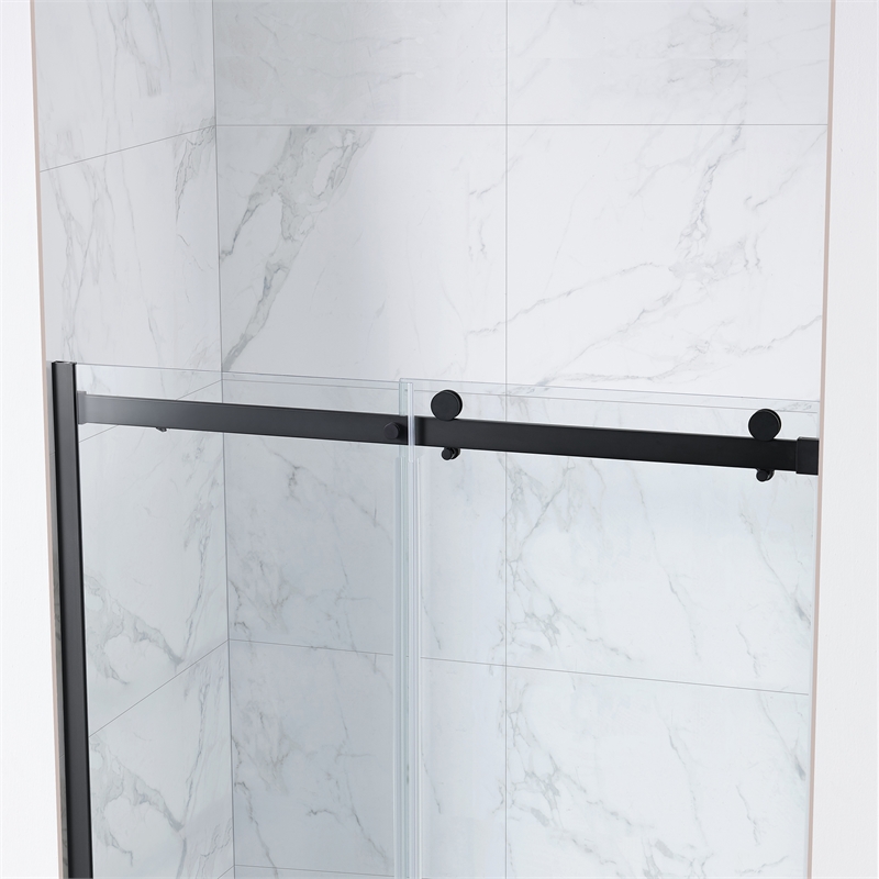 Bel Matte Black Alcove Shower Kit Base and Door 36