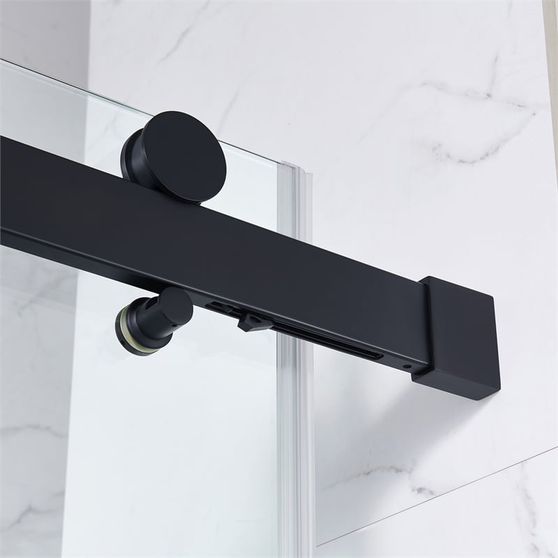 Bel Matte Black Alcove Shower Kit Base and Door 32