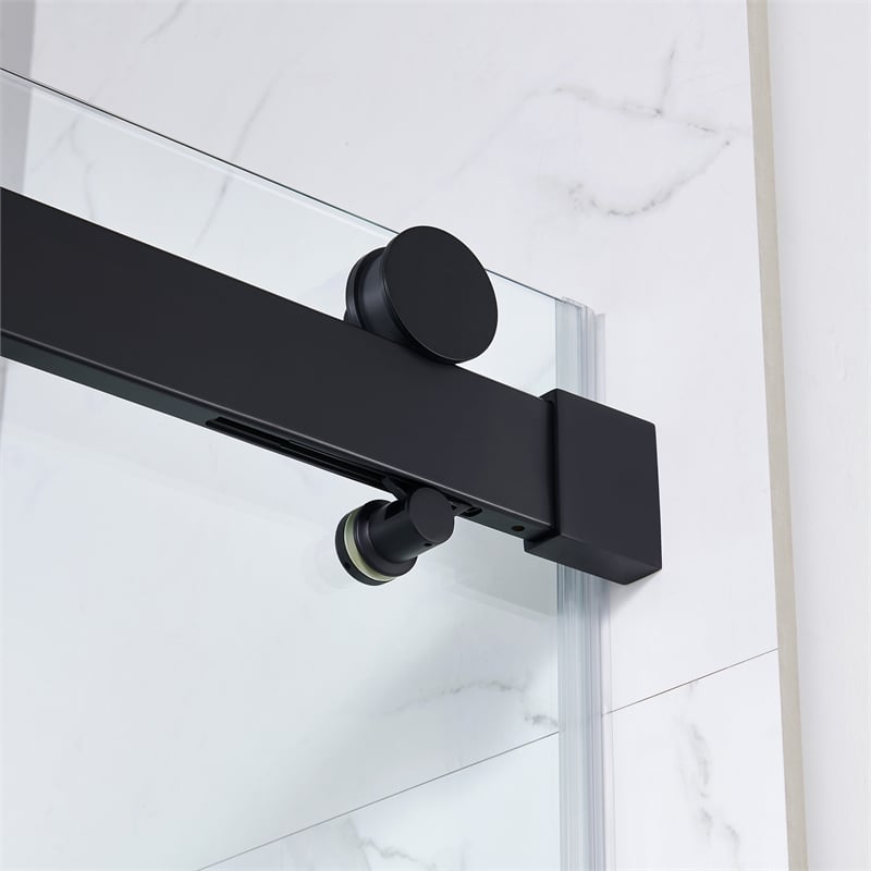 Bel Matte Black Alcove Shower Kit Base and Door 32