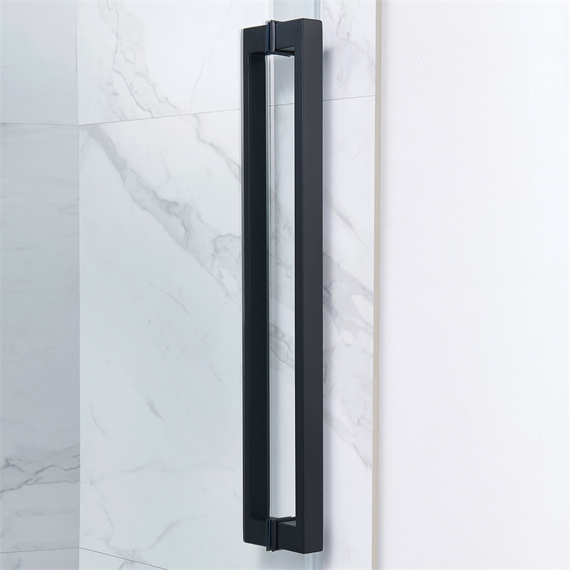 Bel Matte Black Alcove Shower Kit Base and Door 32