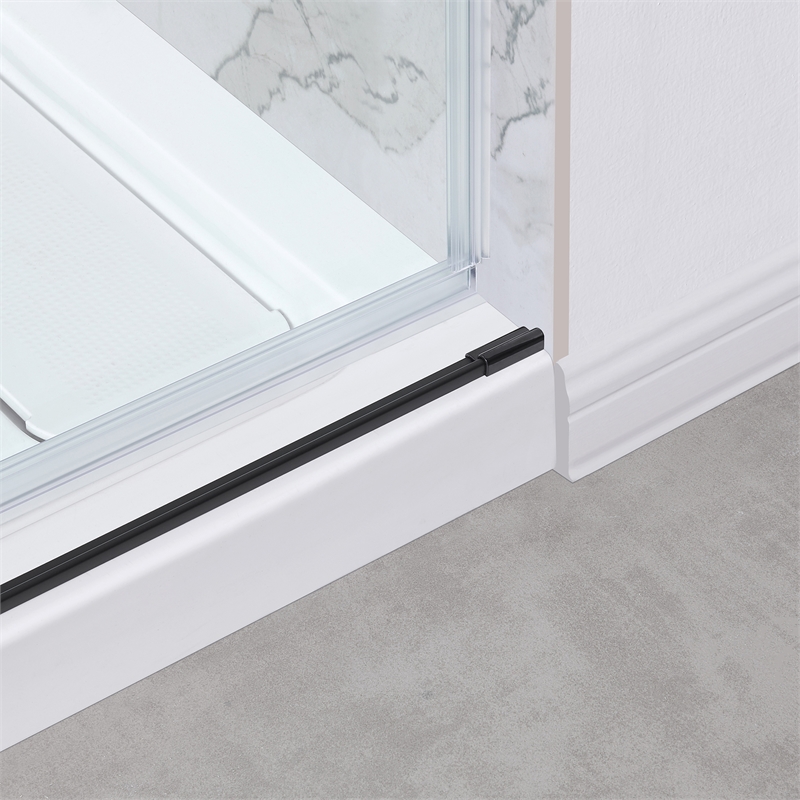 Bel Matte Black Alcove Shower Kit Base and Door 32