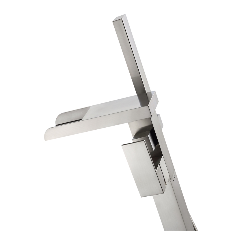 Infinity 1-Handle Freestanding Tub Faucet with Hand Shower in Brushed Nickel