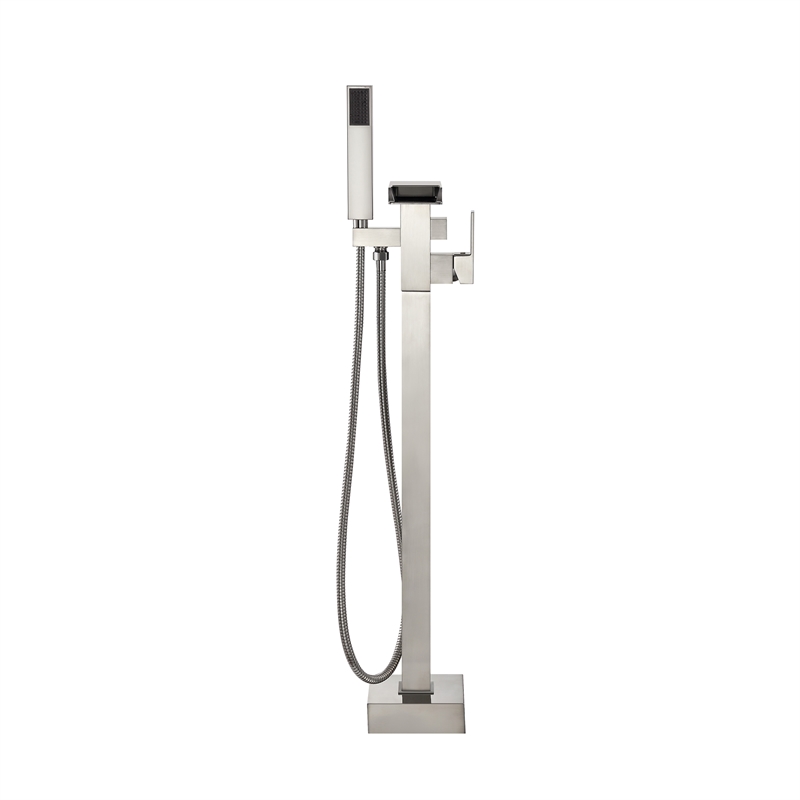 Infinity 1-Handle Freestanding Tub Faucet with Hand Shower in Brushed Nickel