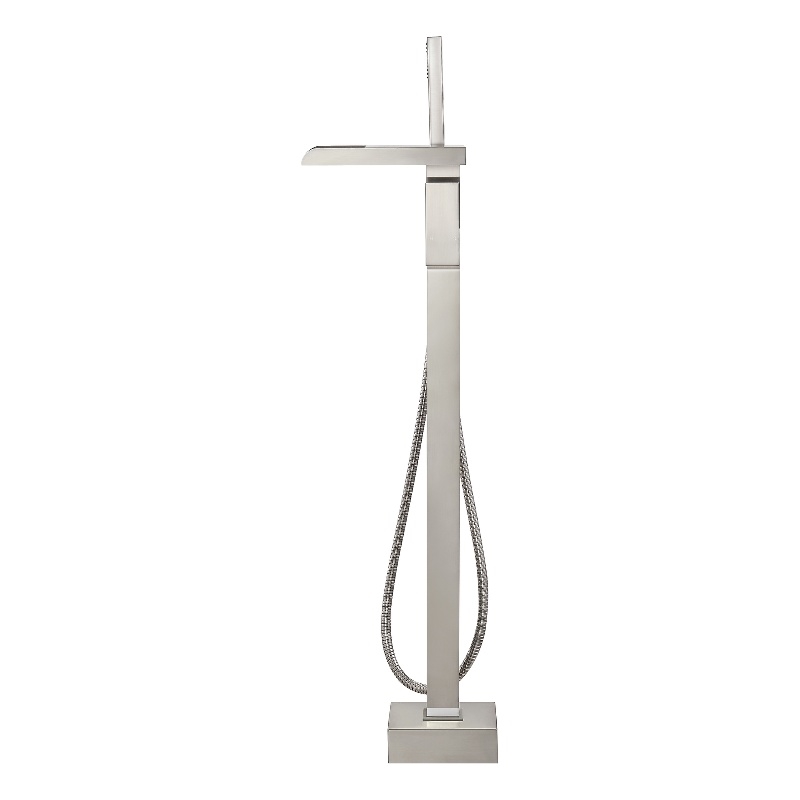 Infinity 1-Handle Freestanding Tub Faucet with Hand Shower in Brushed Nickel