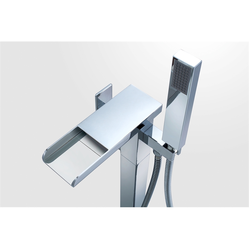 Infinity 1-Handle Freestanding Tub Faucet with Hand Shower in Chrome