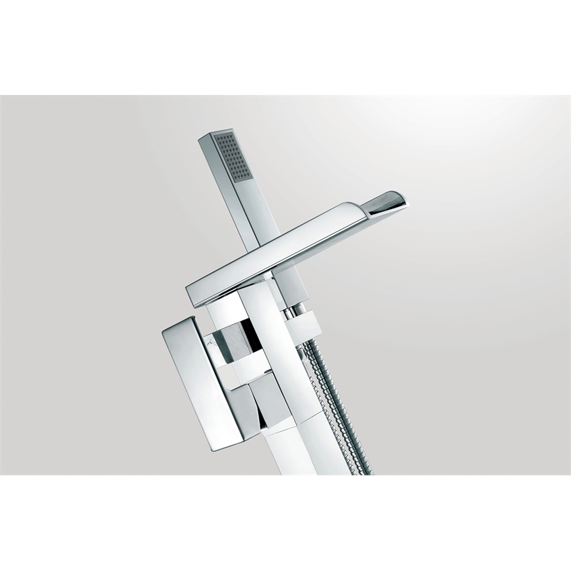 Infinity 1-Handle Freestanding Tub Faucet with Hand Shower in Chrome