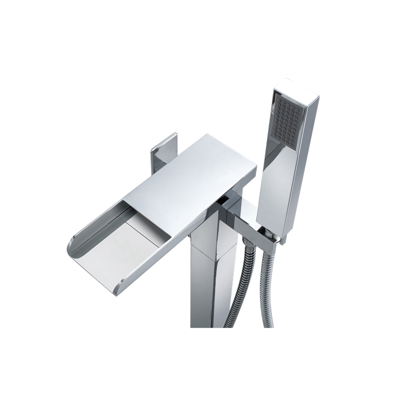 Infinity 1-Handle Freestanding Tub Faucet with Hand Shower in Chrome