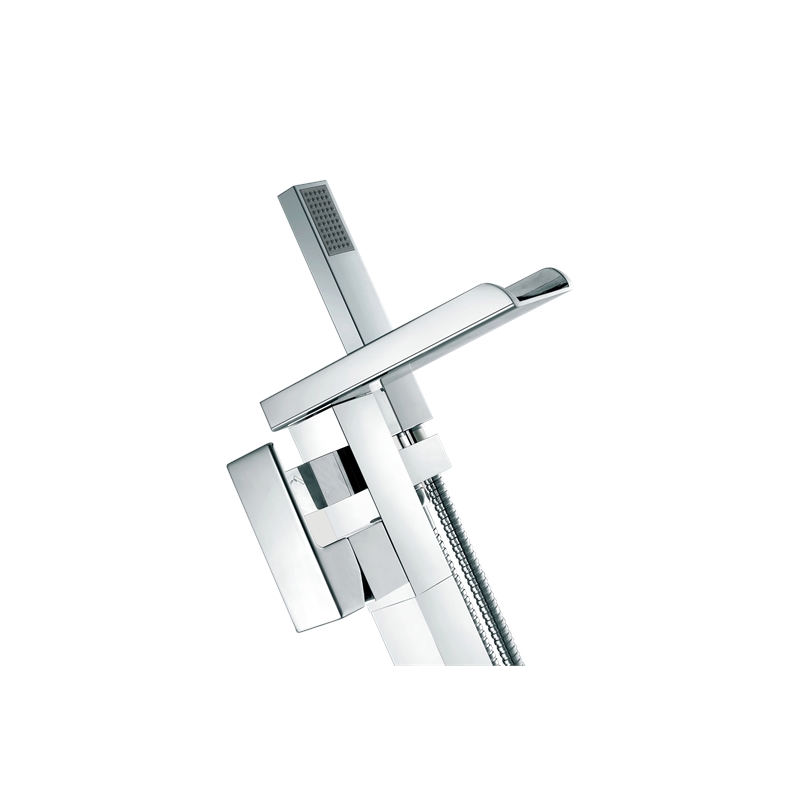 Infinity 1-Handle Freestanding Tub Faucet with Hand Shower in Chrome