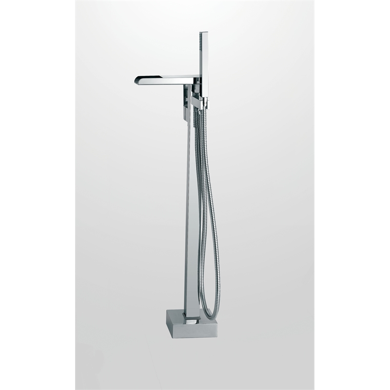 Infinity 1-Handle Freestanding Tub Faucet with Hand Shower in Chrome