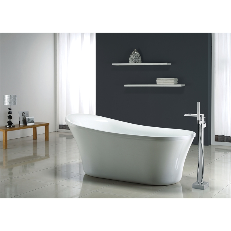 Infinity 1-Handle Freestanding Tub Faucet with Hand Shower in Chrome