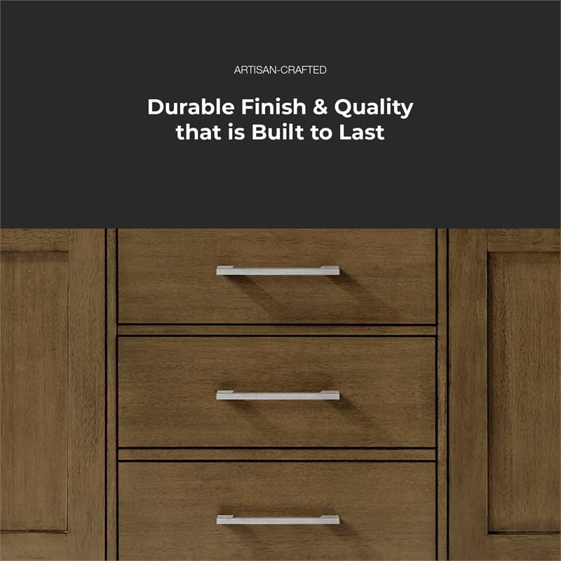 Athea 72 in. Almond Latte Bathroom Vanity with White Top and Nickel Hardware