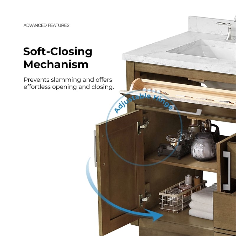 Athea 72 in. Almond Latte Bathroom Vanity with White Top and Nickel Hardware
