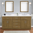 OVE Bailey 72 in. Almond Latte Bathroom Vanity with White Top