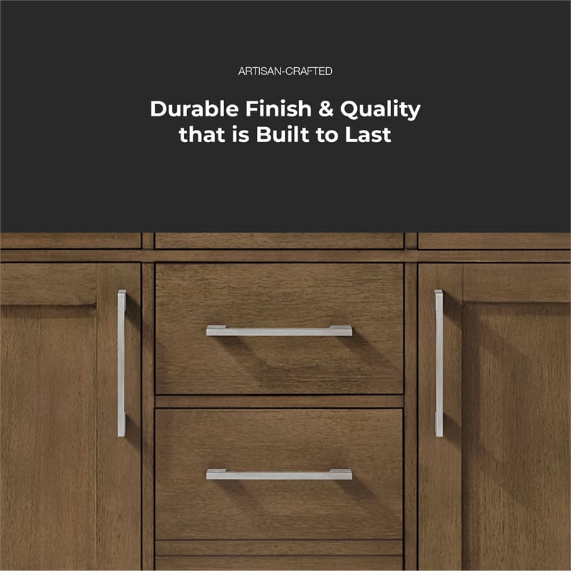 Athea 42 in. Almond Latte Bathroom Vanity with White Top Nickel Hardware