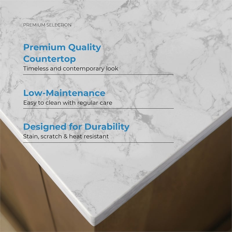 Tahoe 48 in. Bathroom Vanity in Almond Latte with White Countertop