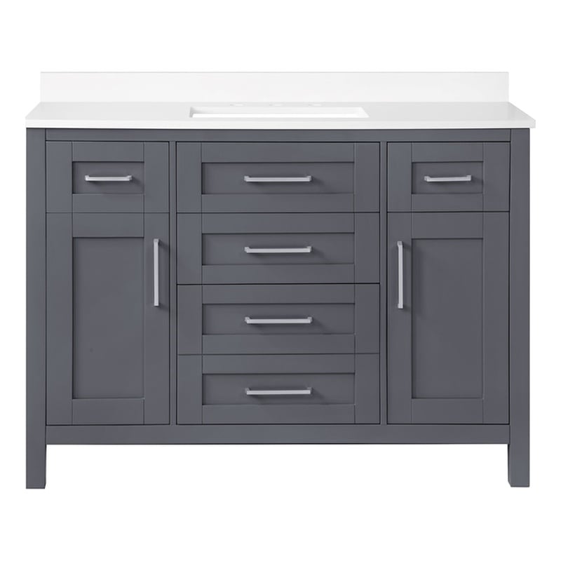 OVE Tahoe 48 in. Bathroom Vanity in Dark Charcoal with Brushed NIckel Hardware