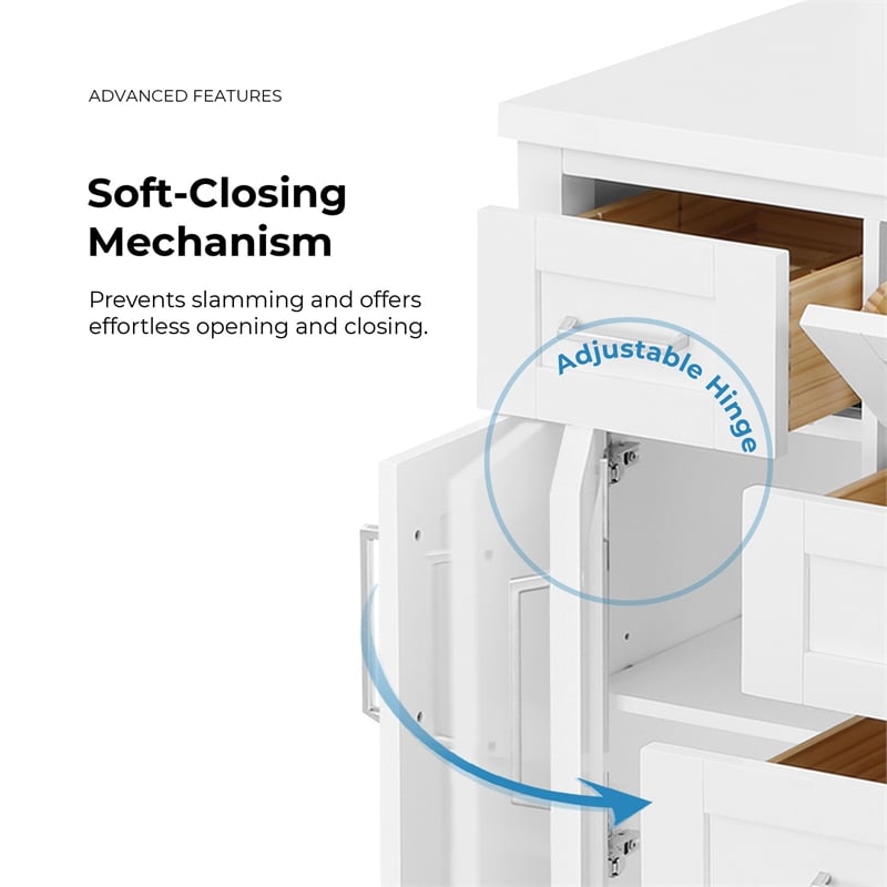 Tahoe 48 in. Bathroom Vanity in Pure White with White Countertop