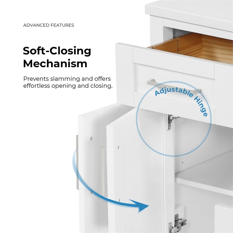 Tahoe 60 in. Double Sink Bathroom Vanity in Pure White with White Countertop
