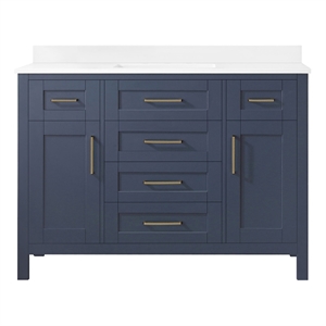 OVE Tahoe 48 in. Bathroom Vanity in Midnight Blue with Countertop